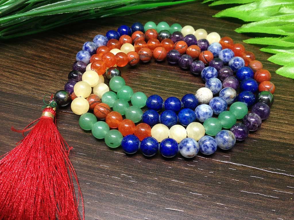 7 Chakra Mala 108 Prayer Beads Mediation Mala Jap Mala.  DestGlow