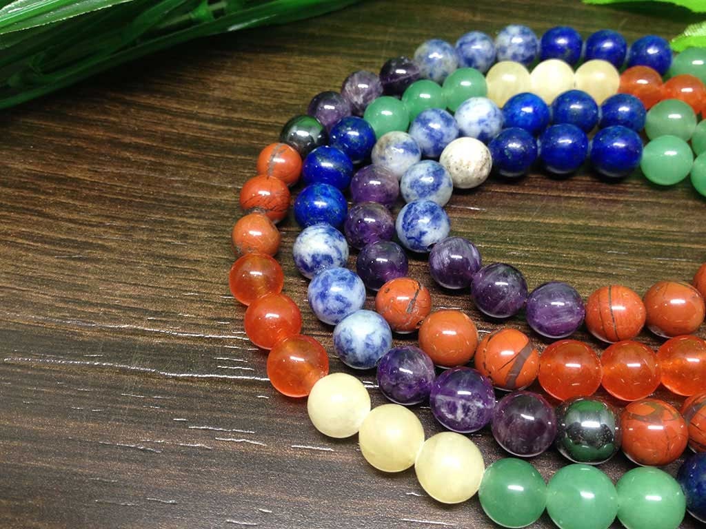 7 Chakra Mala 108 Prayer Beads Mediation Mala Jap Mala.  DestGlow