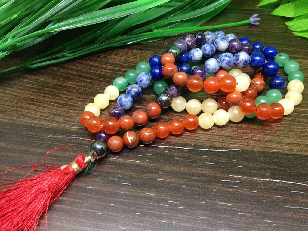 7 Chakra Mala 108 Prayer Beads Mediation Mala Jap Mala.  DestGlow