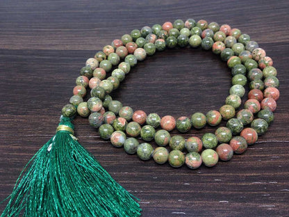 Unakite Gemstone Mala, 108 Prayer Bead Mala  DestGlow