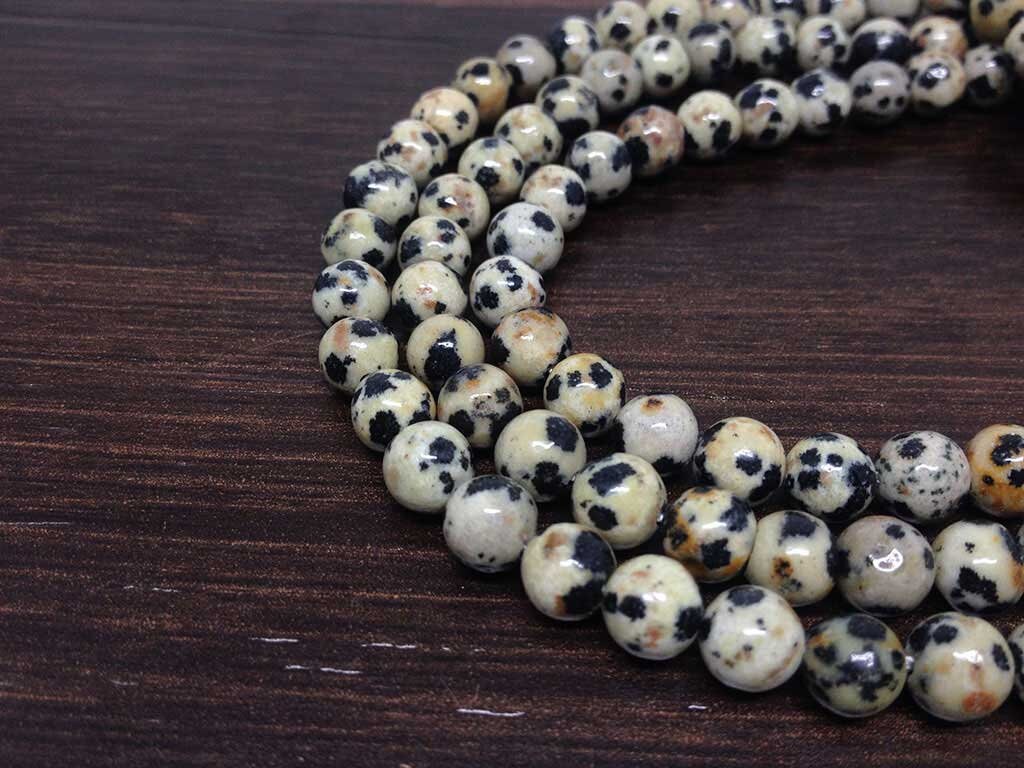 Natural Dalmatian Jasper Mala With 108 Prayer Beads.  DestGlow