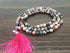 Rhodonite Gemstone Mala, 108 Prayer Bead Mala.  DestGlow