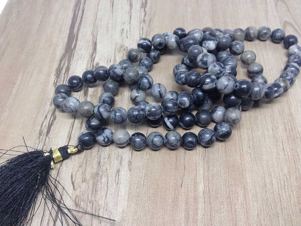 Picasso Jasper Gemstone Mala, 108 Prayer Bead Mala.  DestGlow