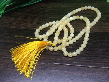 Honey Calcite Gemstone Mala, 108 Prayer Bead Mala  DestGlow