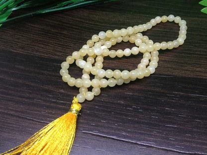 Honey Calcite Gemstone Mala, 108 Prayer Bead Mala  DestGlow