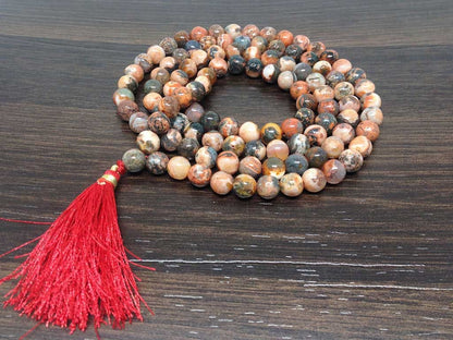 Natural Fire Agate Mala With 108 Prayer Beads Perfect For Mediation  DestGlow