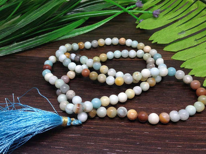 One (1) Nicely Hand Crafted 6mm Amazonite Mala With 108 Prayer Beads For Mediation Amazonite Jap Mala ~ JP101  DestGlow