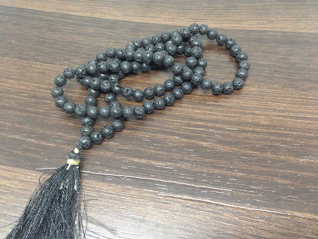 Natural Lava Mala 108 Prayer Beads Mediation Mala Jap Mala  DestGlow