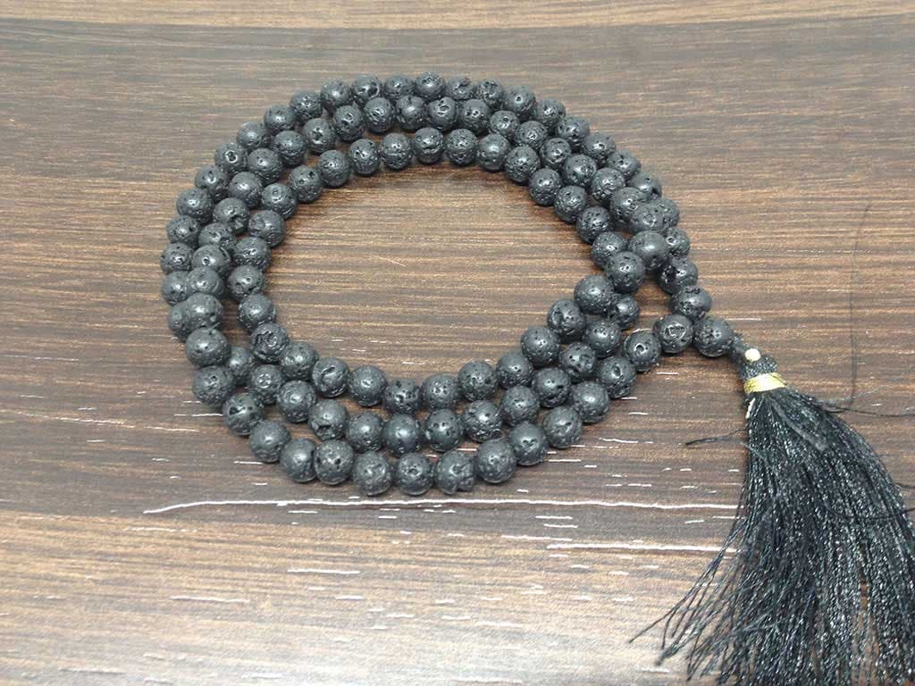 Natural Lava Mala 108 Prayer Beads Mediation Mala Jap Mala  DestGlow
