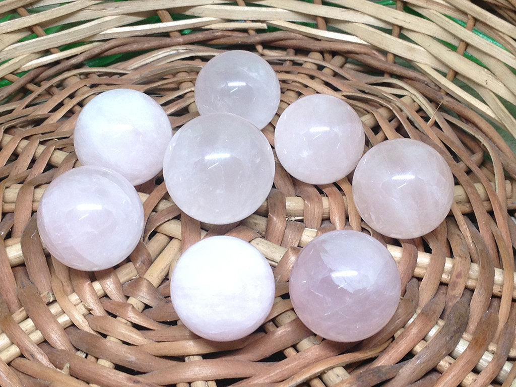 1 inches Rose Quartz Sphere, Rose Quartz Crystal Ball.  DestGlow