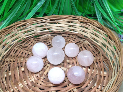 1 inches Rose Quartz Sphere, Rose Quartz Crystal Ball.  DestGlow