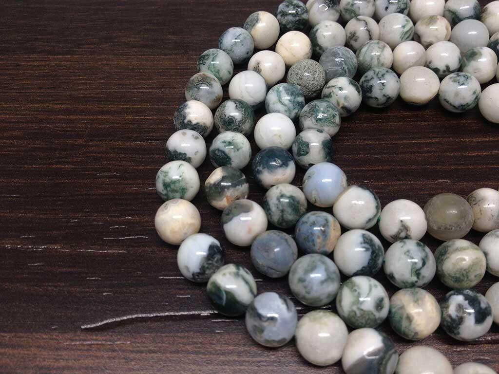 Tree Agate Gemstone Mala, 108 Prayer Bead Mala.  DestGlow