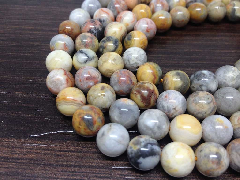 Crazy Lace Agate Gemstone Mala, 108 Prayer Bead Mala.  DestGlow