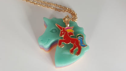 Unicorn Bath Bomb Gift for Girls with 4 XL Bath bombs each with a Surprise Necklace Inside (Unicorn) by Spa Pure
