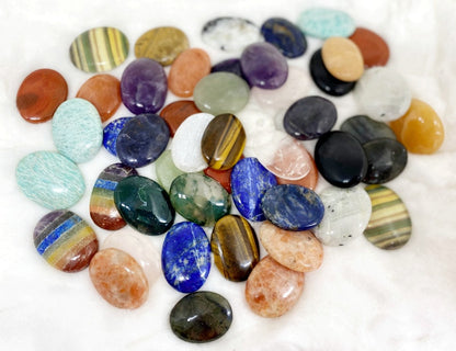 Mix 25pcs Bulk Worry Stones ,Wholesale Worry Stones, Bulk Pocket Palm Stones  DestGlow