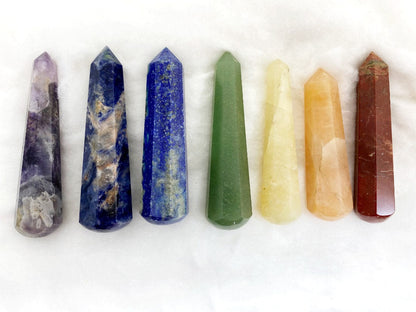 Set of 7 Chakra Faceted  Massage Healing Wand  DestGlow