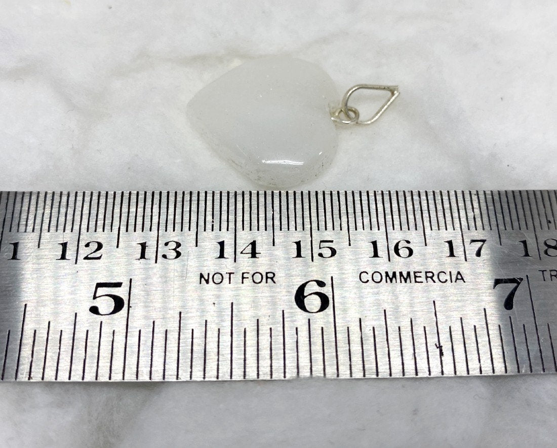 Crystal Quartz Flat Heart Pendant Stone Pendants  DestGlow