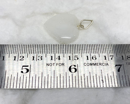 Crystal Quartz Flat Heart Pendant Stone Pendants  DestGlow
