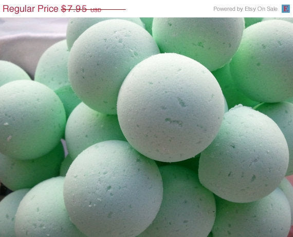 14 bath bombs in Coconut Lime fragrance, gift bag bath fizzies, great for dry skin, shea, cocoa, 7 ultra rich oils by Spa Pure