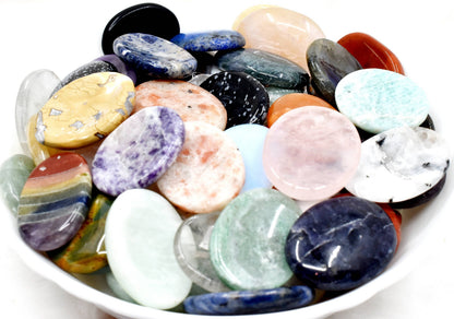 Mix 25pcs Bulk Worry Stones ,Wholesale Worry Stones, Bulk Pocket Palm Stones  DestGlow