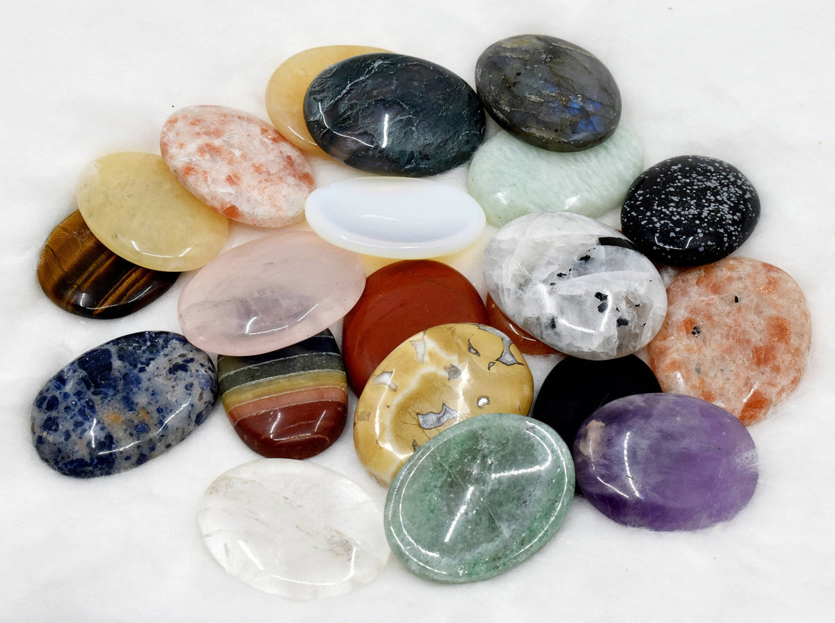 Mix 50pcs Bulk Worry Stones ,Wholesale Worry Stones, Bulk Pocket Palm Stones  DestGlow