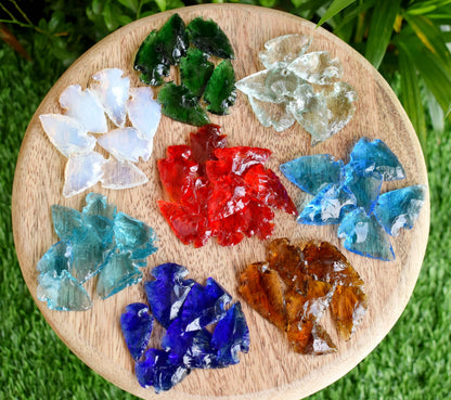 1.25 inch Arrowhead Points Set, Mix Multi Colored Glass 6 Pieces Glass Arrowhead Set
