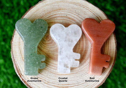 Polished Hand Carved Crystal Key, Gemstone Keys Home Decoration  DestGlow