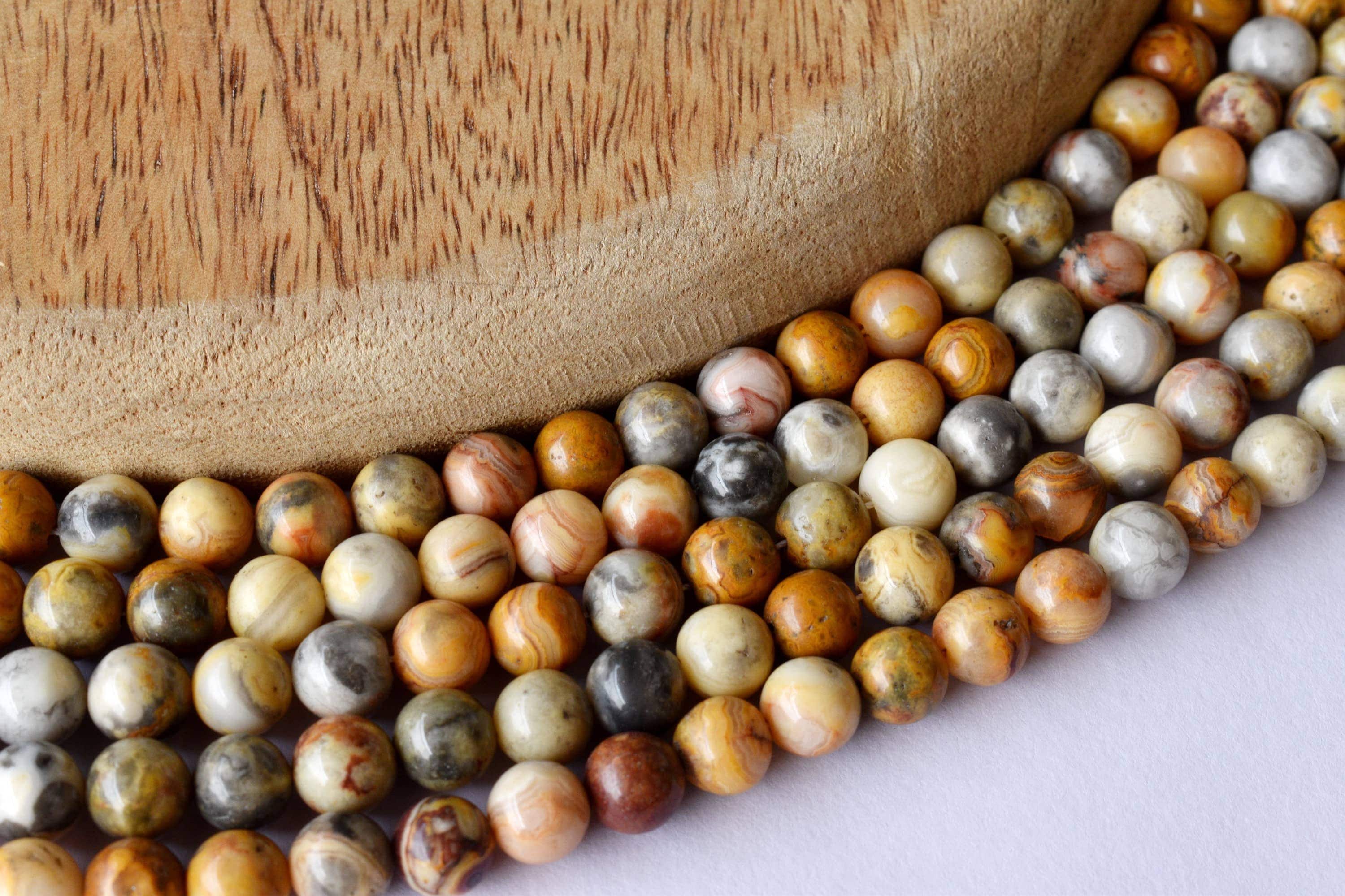 Crazy Lace Agate Beads, Natural Round Crystal Beads 4mm to 12mm  DestGlow