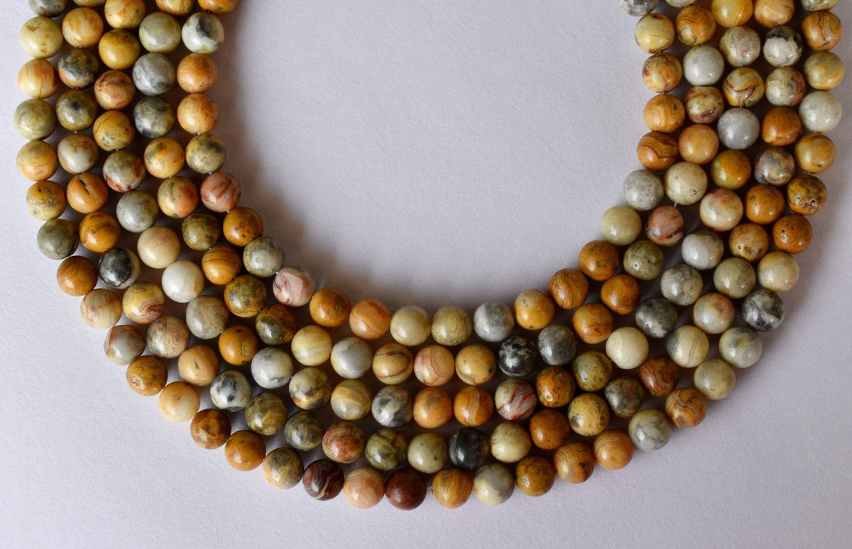 Crazy Lace Agate Beads, Natural Round Crystal Beads 4mm to 12mm  DestGlow