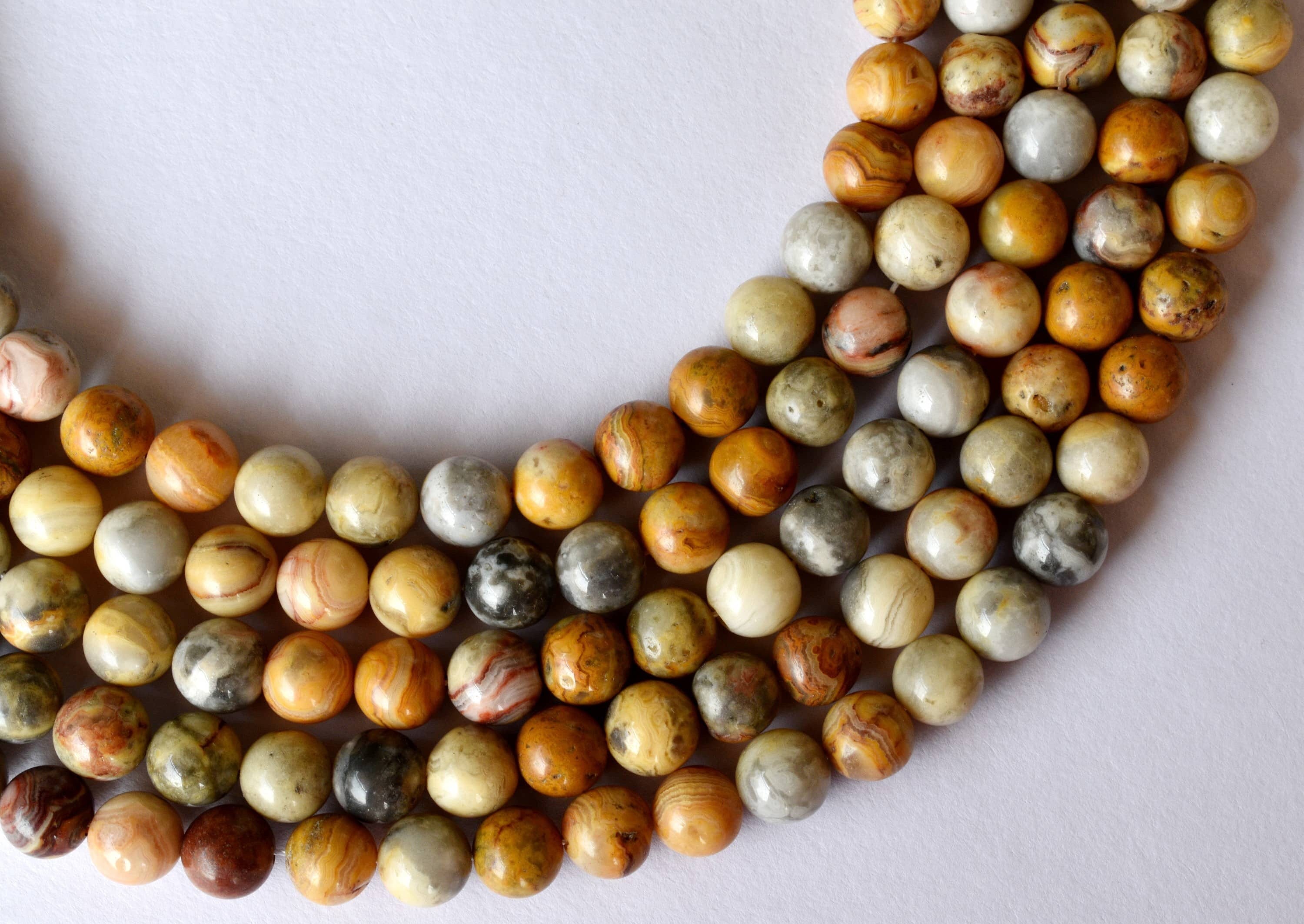 Crazy Lace Agate Beads, Natural Round Crystal Beads 4mm to 12mm  DestGlow