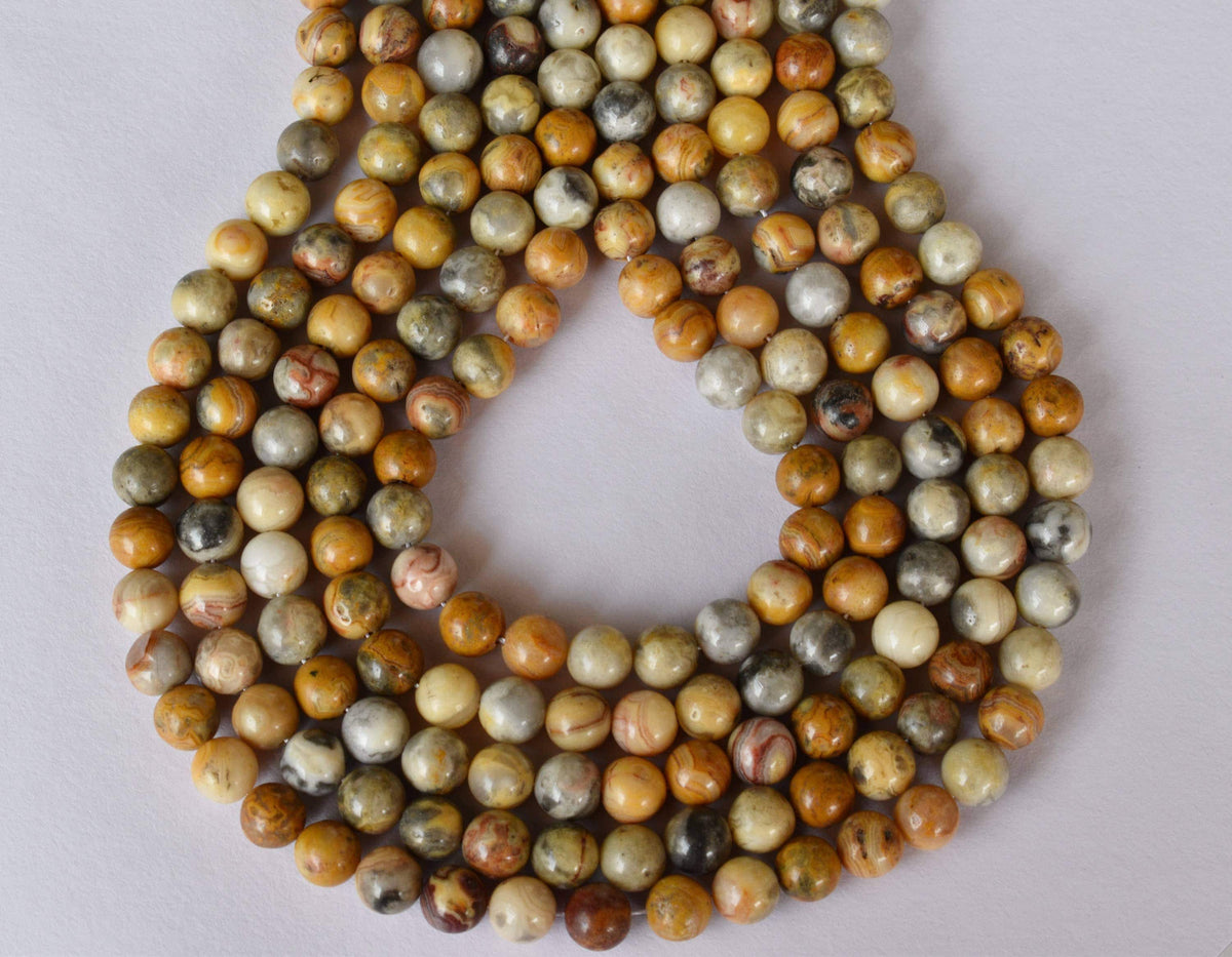 Crazy Lace Agate Beads, Natural Round Crystal Beads 4mm to 12mm  DestGlow