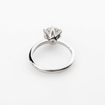 Moissanite 0.5-2 TCW Solitaire Engagement Ring - 925 Sterling Silver - DestGlow