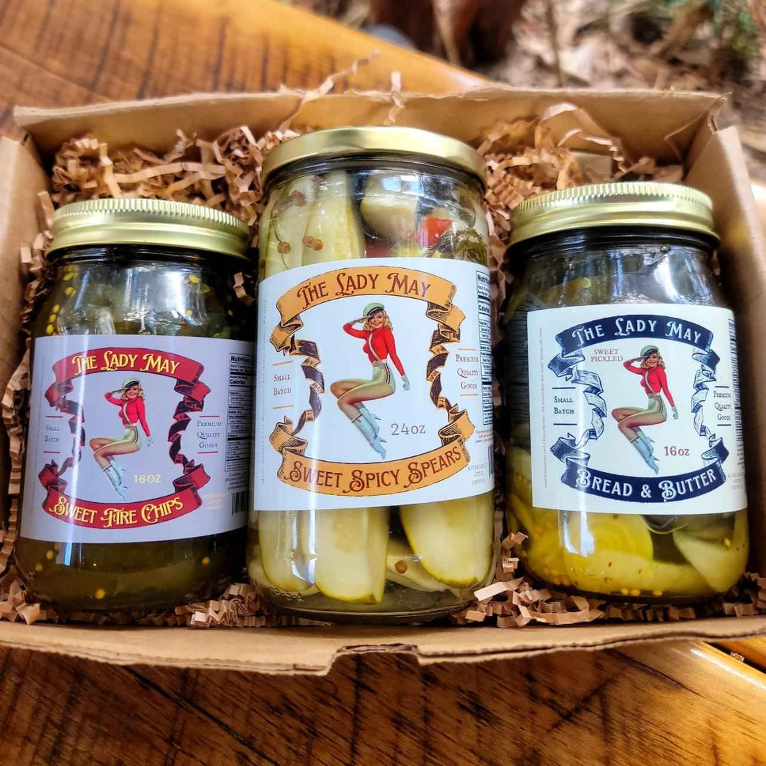 Pickle Trio 3-Pack Gift Set - Sweet &amp; Spicy, Sweet Fire &amp; Bread &amp; Butter | Restaurant Made | Lady May