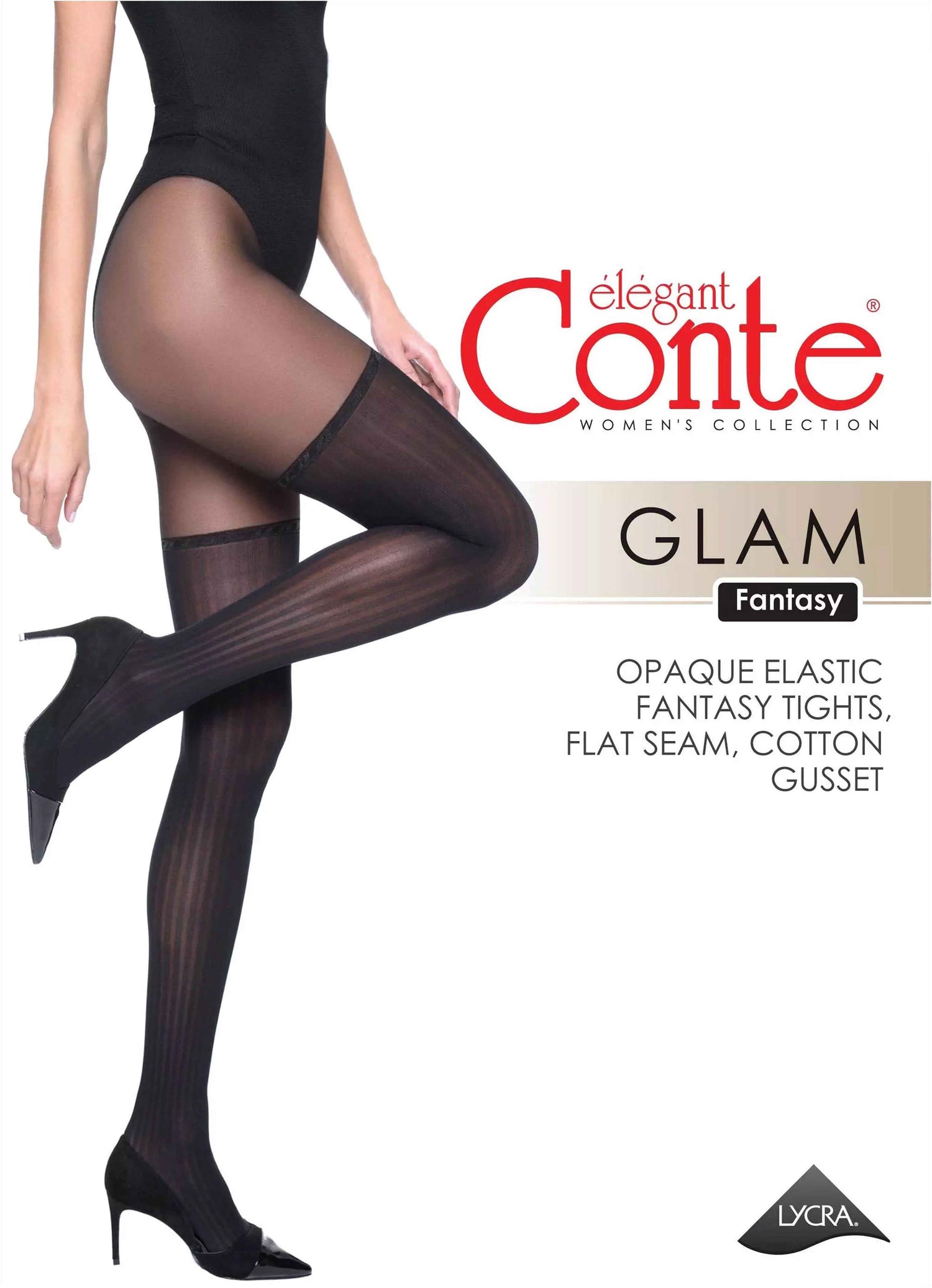 Fantasy Tights Conte Glam - Stockings with Vertical Stripes