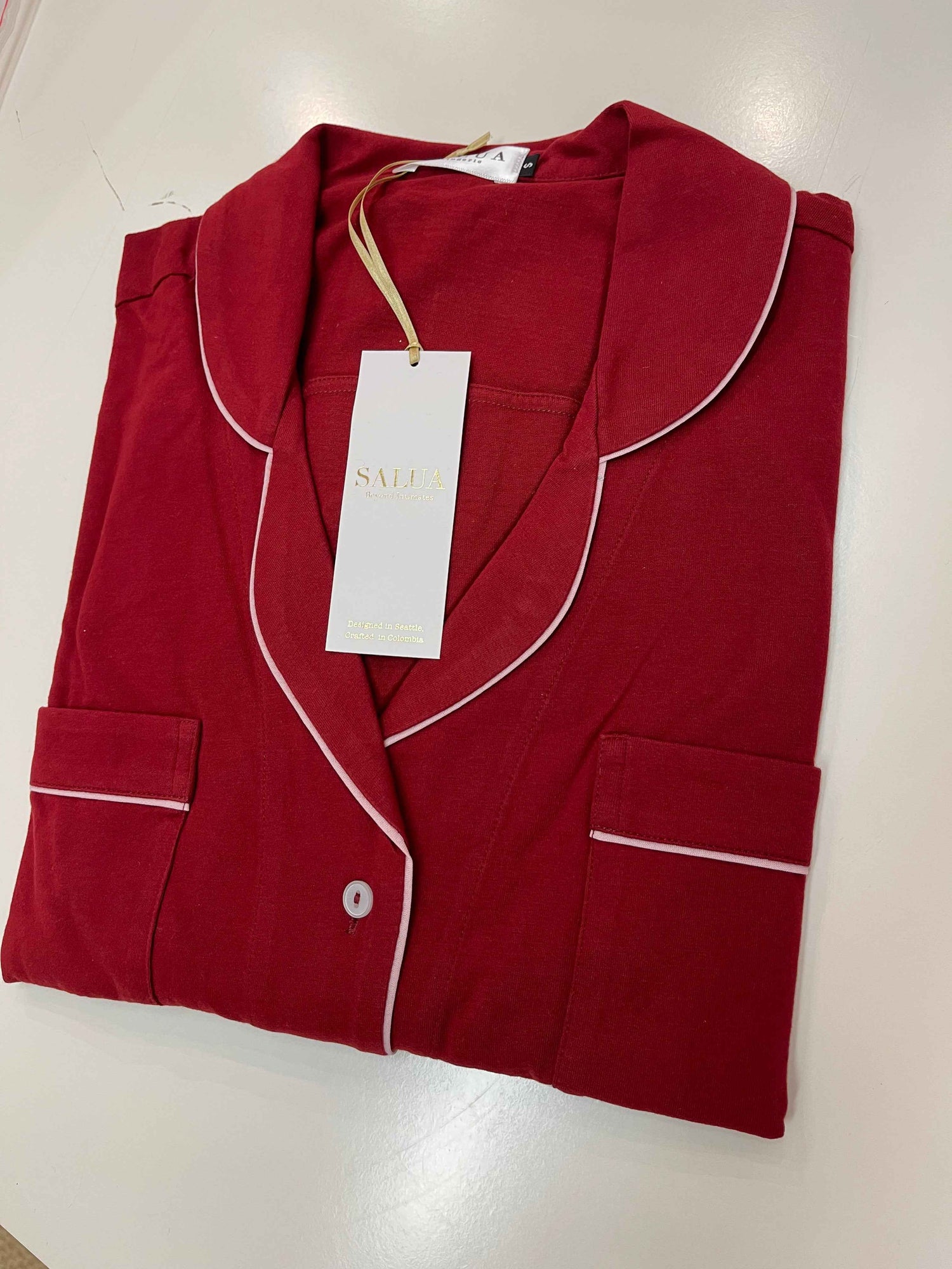 SALUA Luxury Sleep Shirt in Brushed Pima Cotton - Long