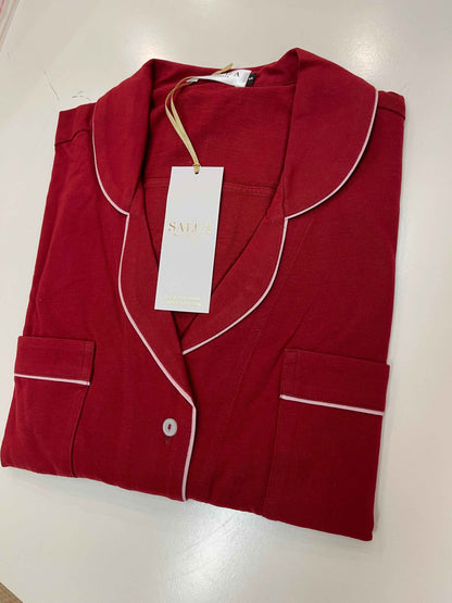 SALUA Luxury Sleep Shirt in Brushed Pima Cotton - Long