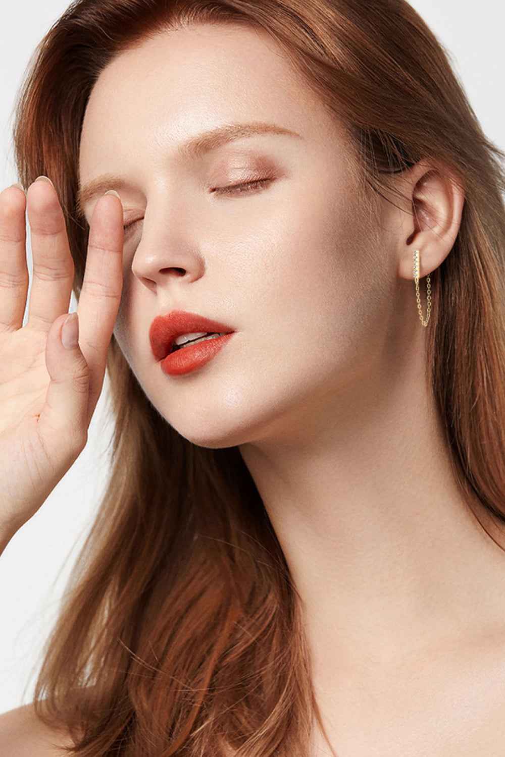 Sparkala™ Platinum-Plated 925 Sterling Silver Connected Earrings