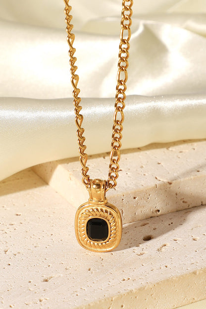 18K Gold Plated Inlaid Rhinestone Pendant Necklace - DestGlow