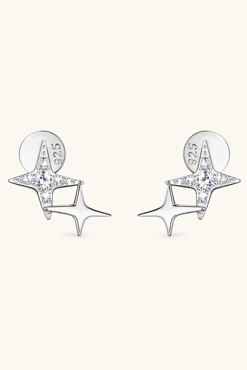 Sparkala™ Platinum-Plated 925 Sterling Silver Star Shape Earrings - DestGlow