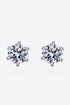 1 Carat Sparkala™ Rhodium-Plated Stud Earrings - DestGlow