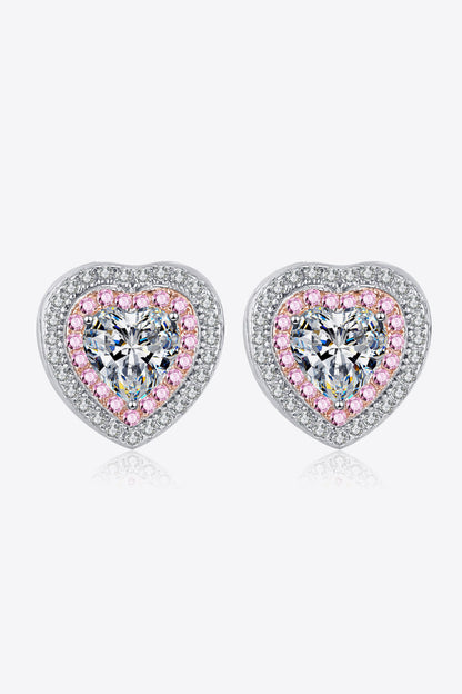 Sparkala™ Heart-Shaped Stud Earrings - DestGlow