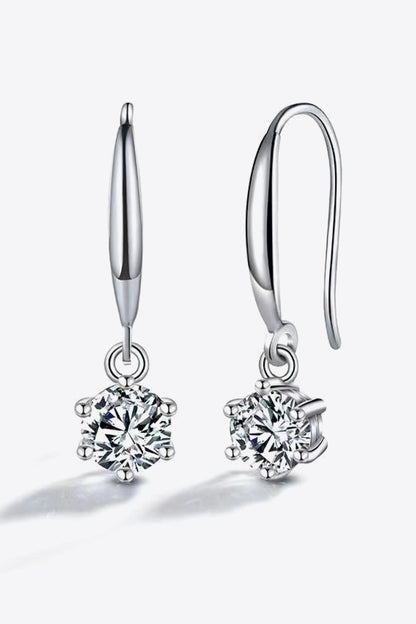 2 Carat Sparkala™ 6-Prong Drop Earrings (Platinum-Plated Fine Silver) - DestGlow