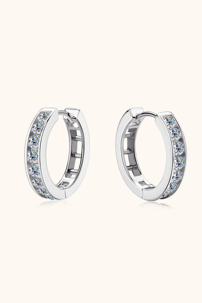 Sparkala™ Platinum-Plated 925 Sterling Silver Huggie Earrings - DestGlow