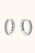 Sparkala™ Platinum-Plated 925 Sterling Silver Huggie Earrings - DestGlow