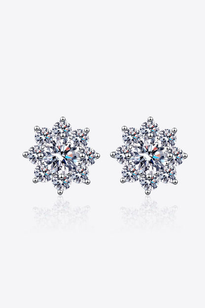 1 Carat Sparkala™ 925 Sterling Silver Flower Earrings - DestGlow