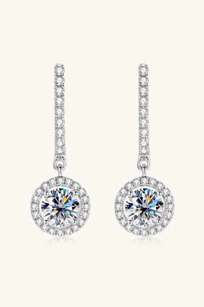 2 Carat Sparkala™ Platinum-Plated 925 Sterling Silver Drop Earrings - DestGlow