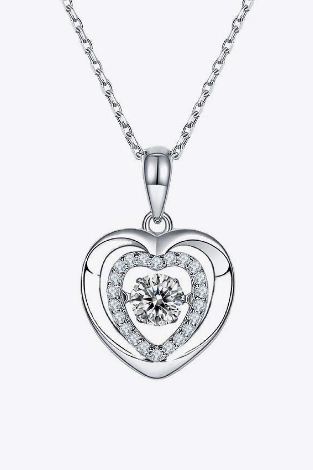 Sparkala™ Heart Pendant Necklace (Platinum-Plated Fine Silver) - DestGlow