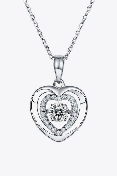 Sparkala™ Heart Pendant Necklace (Platinum-Plated Fine Silver) - DestGlow