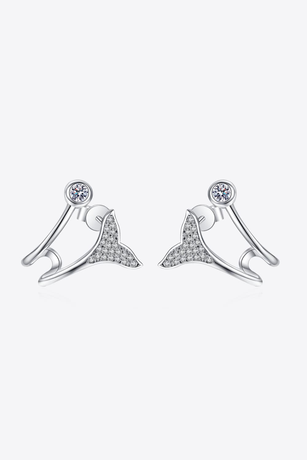 Sparkala™ Fishtail Rhodium-Plated Earrings - DestGlow