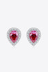 2 Carat Sparkala™ Teardrop Stud Earrings in Rose (Platinum-Plated Fine Silver) - DestGlow